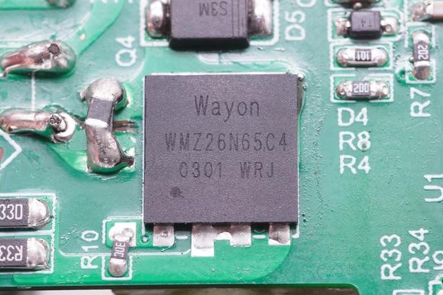 Wayon代理商，維安代理商，65W PD電源， 超結MOS管WMZ26N65C4 ， 同步整流管WMB085N10LG2