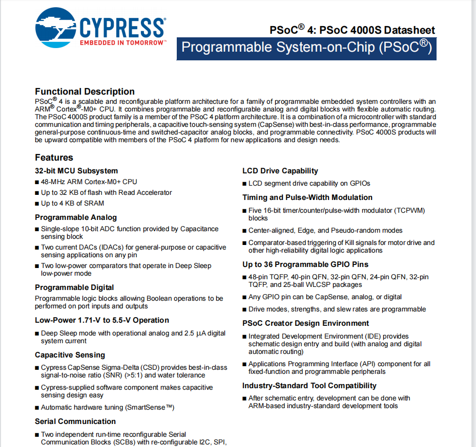 賽普拉斯代理商，CYPRESS代理商，ARM微控制器芯片，CY8C4025LQI-S401代理商，CY8C4025LQI-S401現(xiàn)貨供應(yīng).png