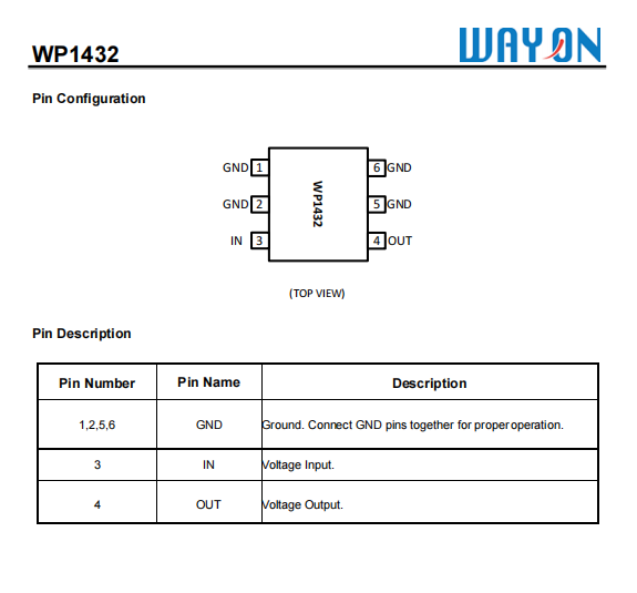 WAYON代理商，維安代理商，負(fù)載開關(guān)WP1432 ，替換INFINEON HITFET BSP 76.png