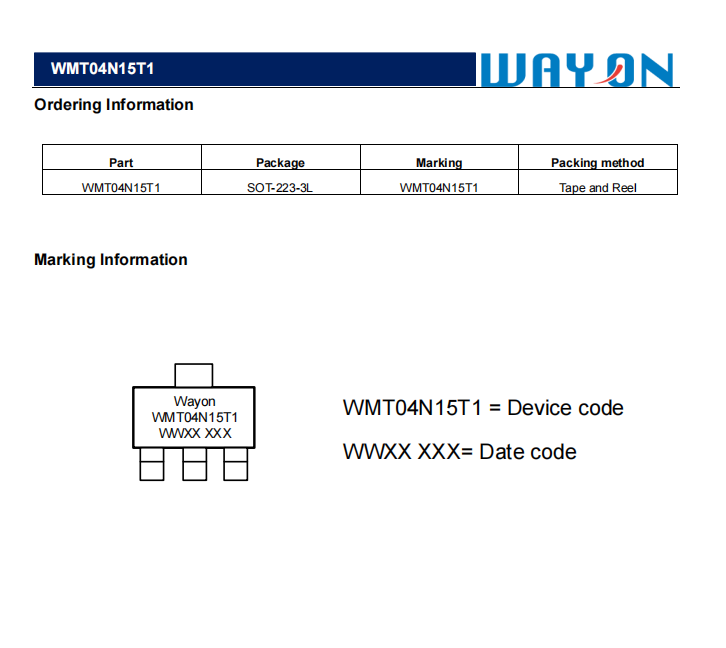 Wayon一級(jí)代理商，維安一級(jí)代理商，維安MOS，維安WMT04N15T1,維安中高壓MOS.png